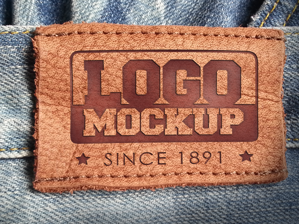 牛仔裤商标logo样机设计图展示