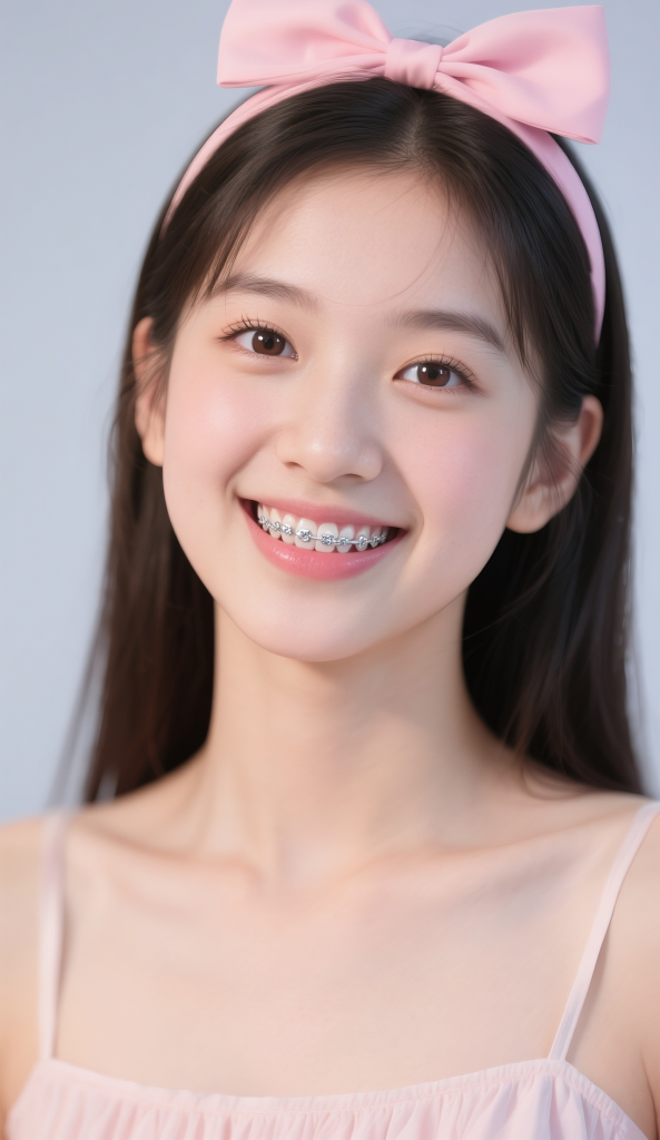 女孩牙齿正畸人物摄影图