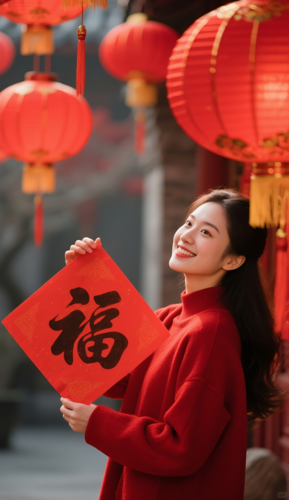 2027羊年新年春节祝福人物摄影图