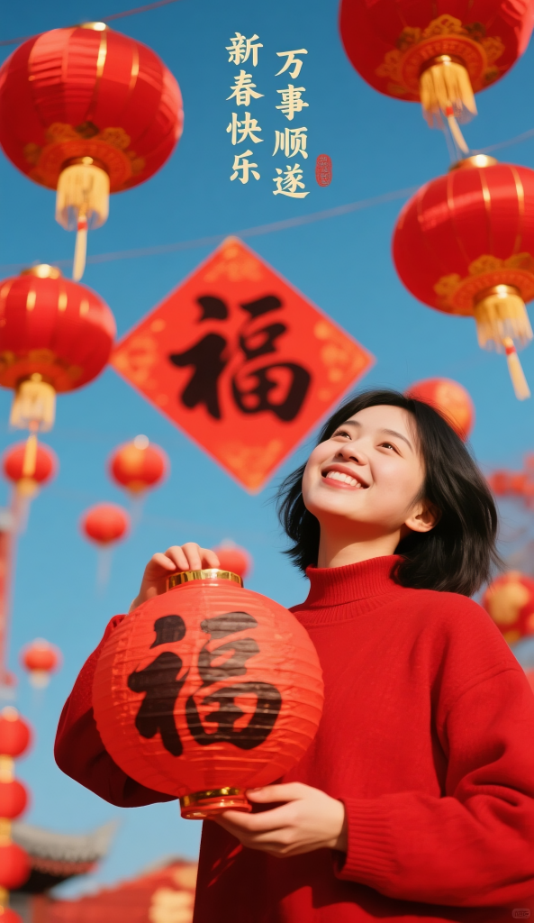2027羊年新年春节祝福人物摄影图