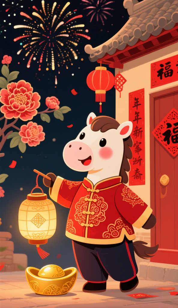新年春节马年插画素材设计