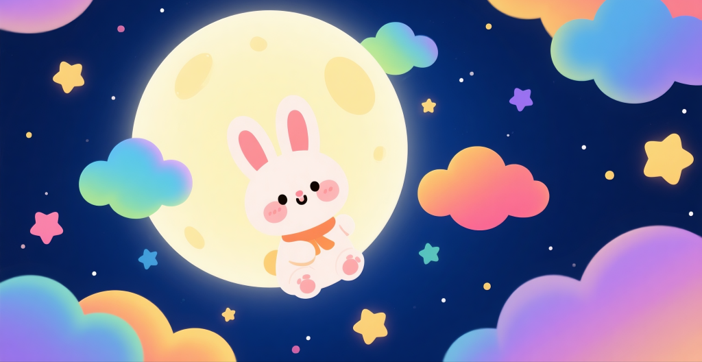 中秋月兔插画背景