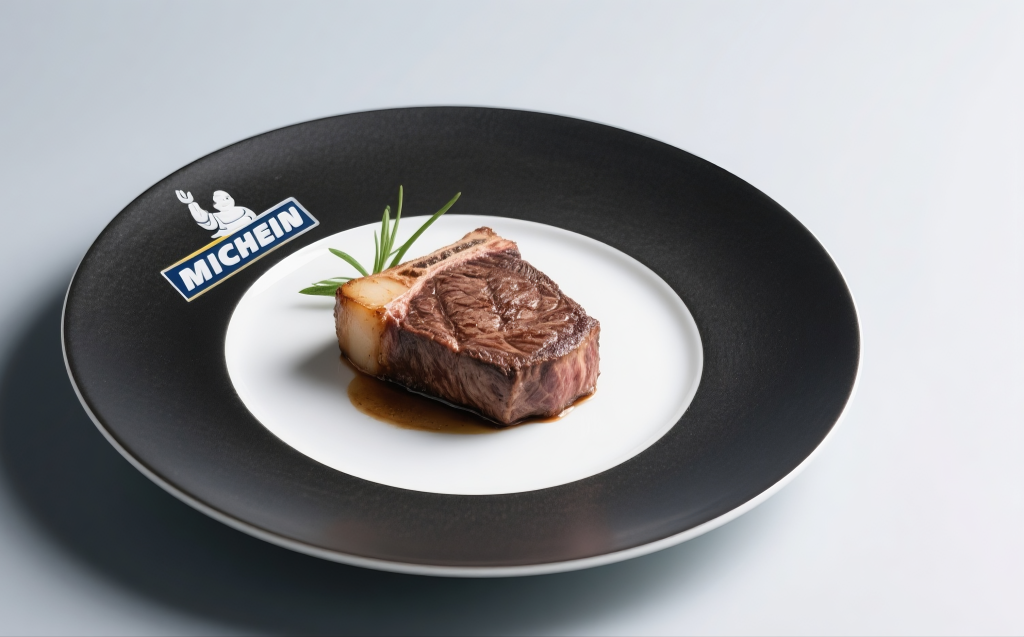 米其林牛排西餐摄影图