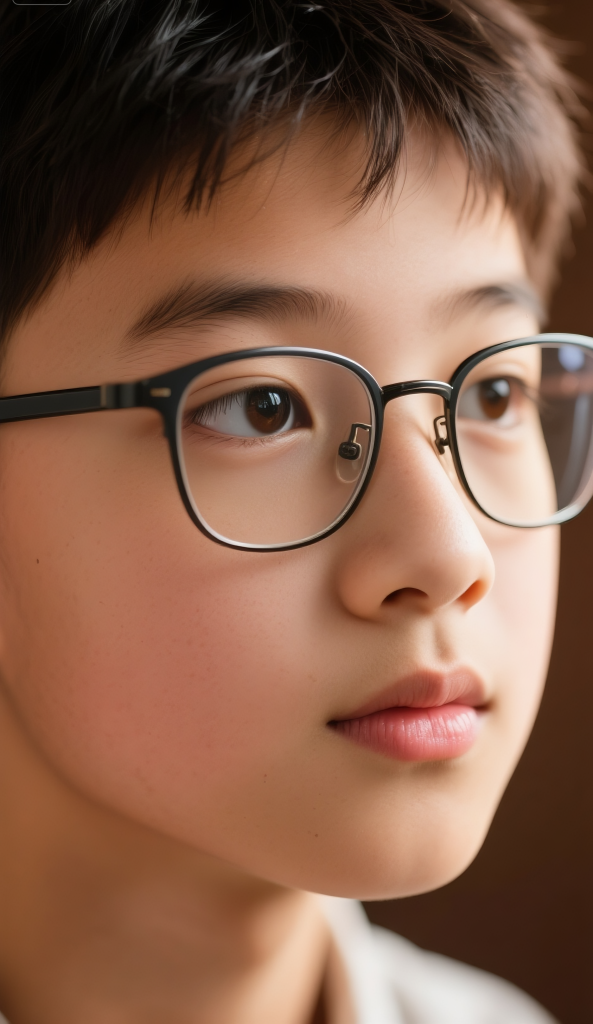 学生佩戴眼镜人物摄影