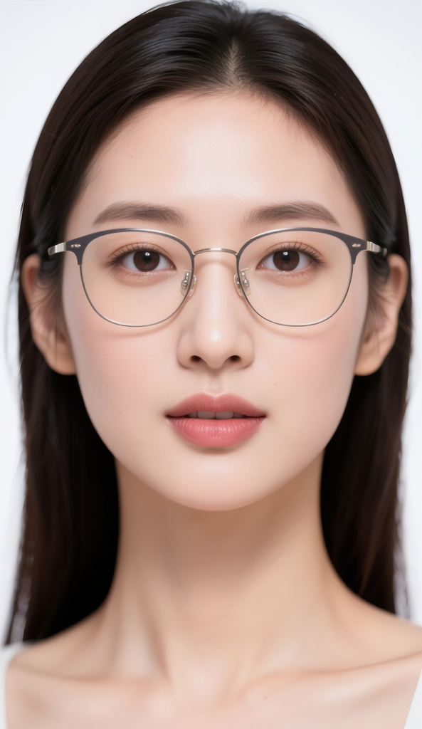 知性美丽女人戴着近视眼镜的特写照片