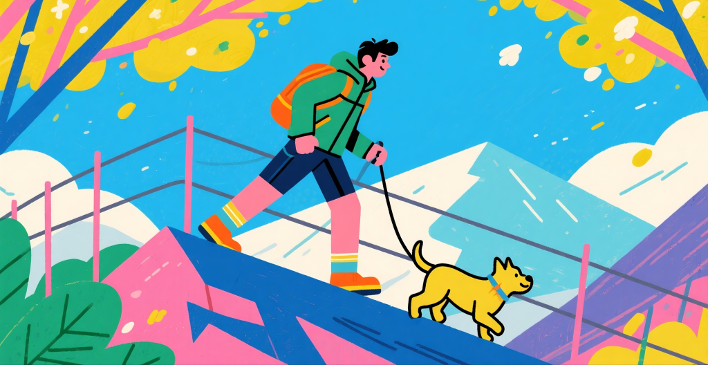 登山运动人物插画