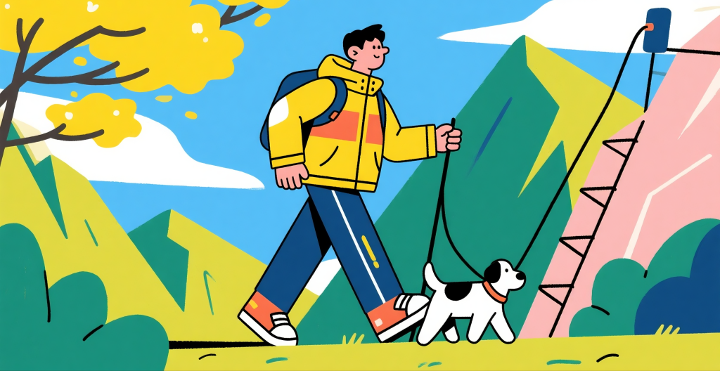 徒步旅行人物插画