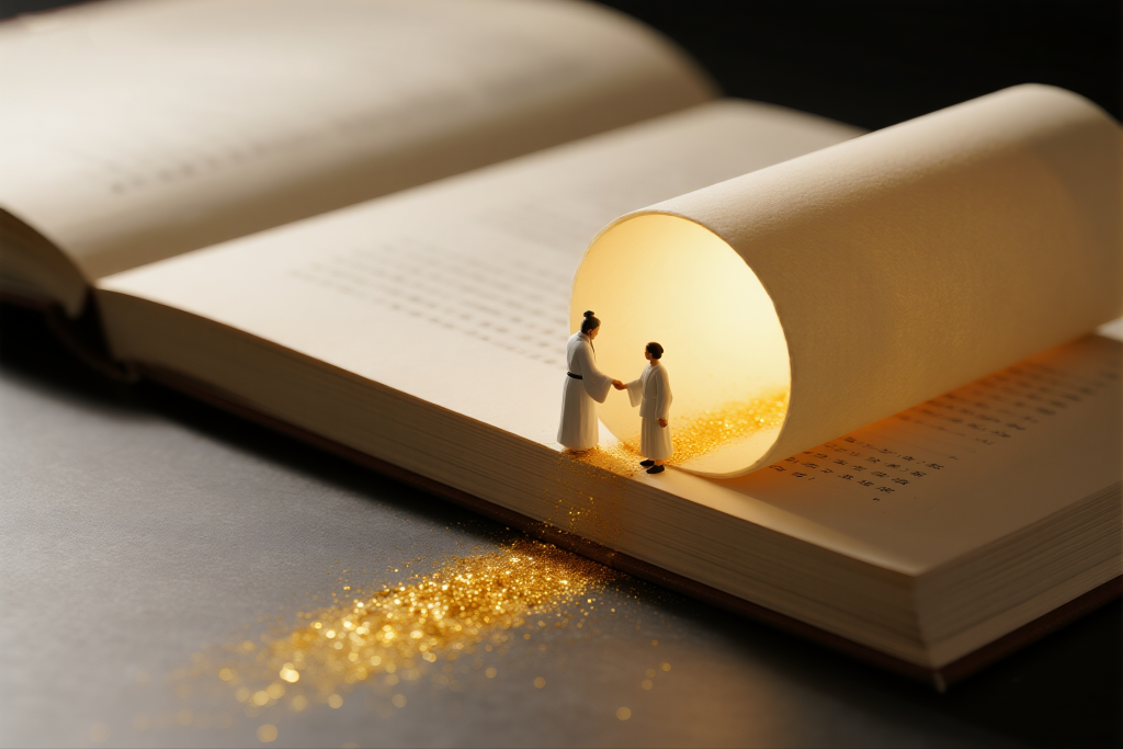 教师节复古书卷节日插画