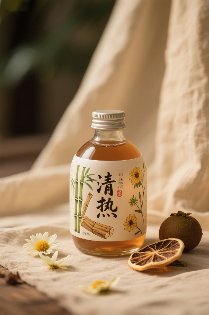 自制凉茶饮品摄影图