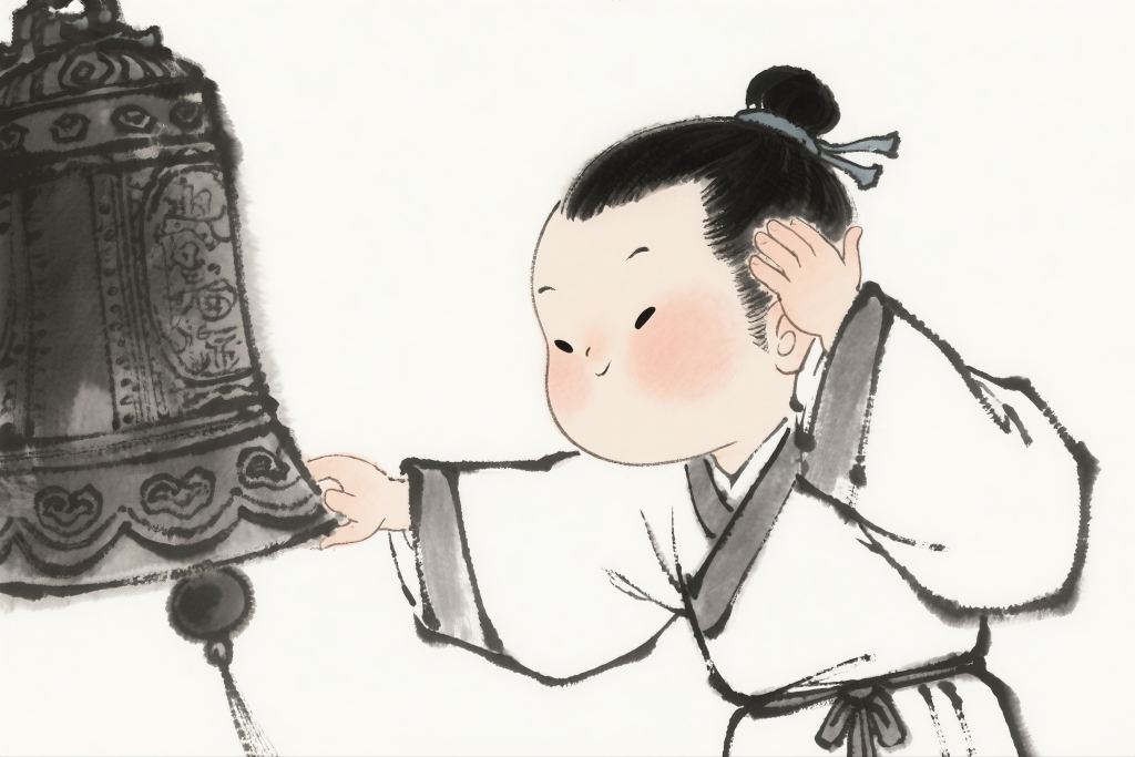 掩耳盗铃成语绘本插图