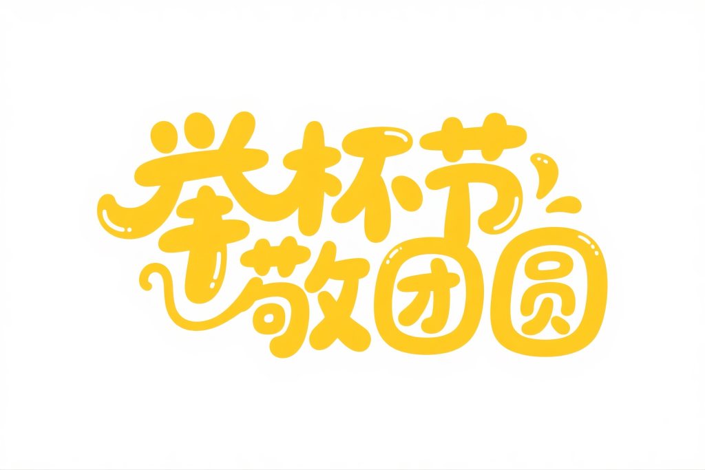 举杯敬团圆中文艺术字