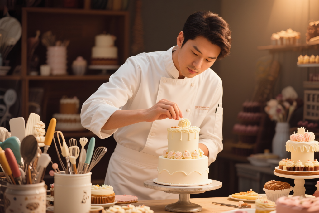 专业蛋糕师人物摄影图