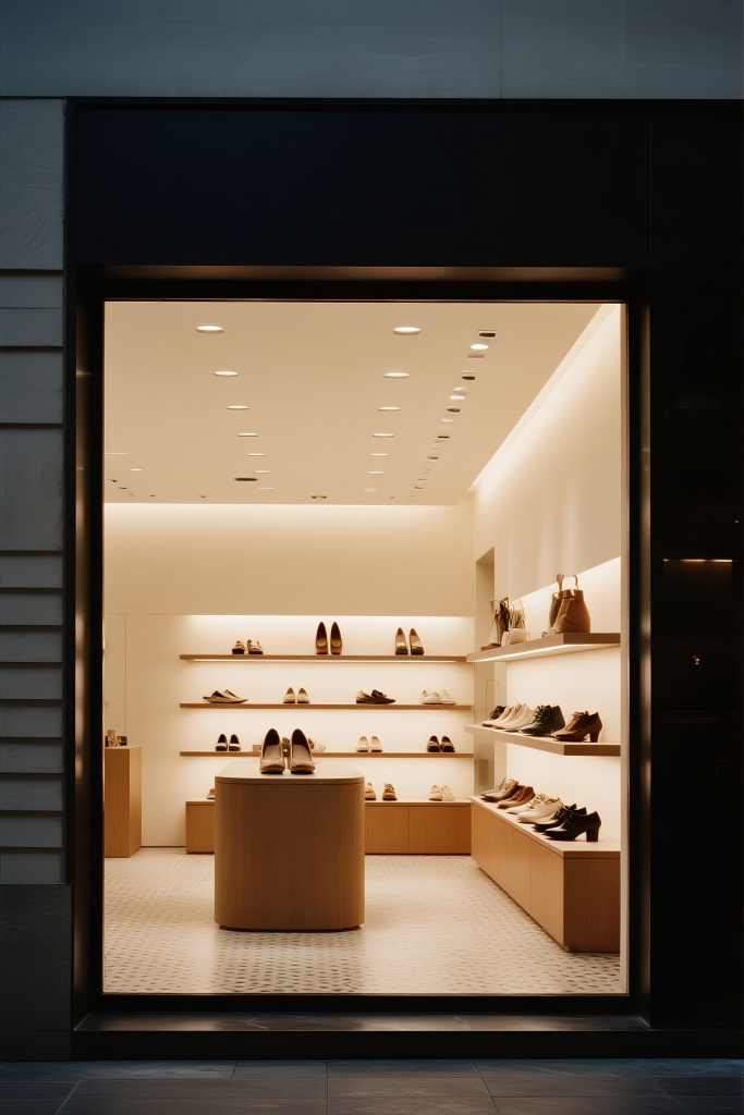 鞋店柜台展示摄影图