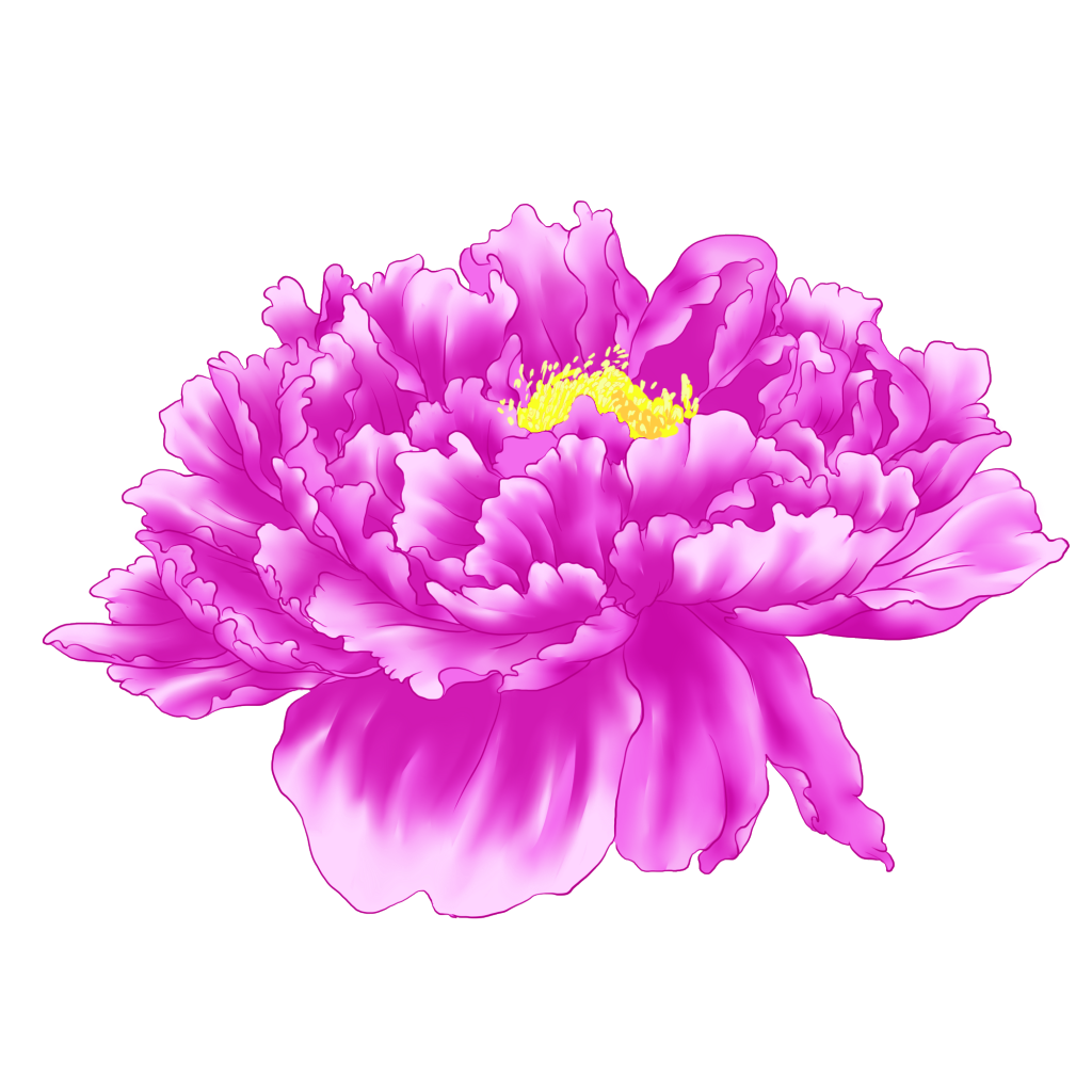 国风牡丹牡丹花元素花卉免抠素材