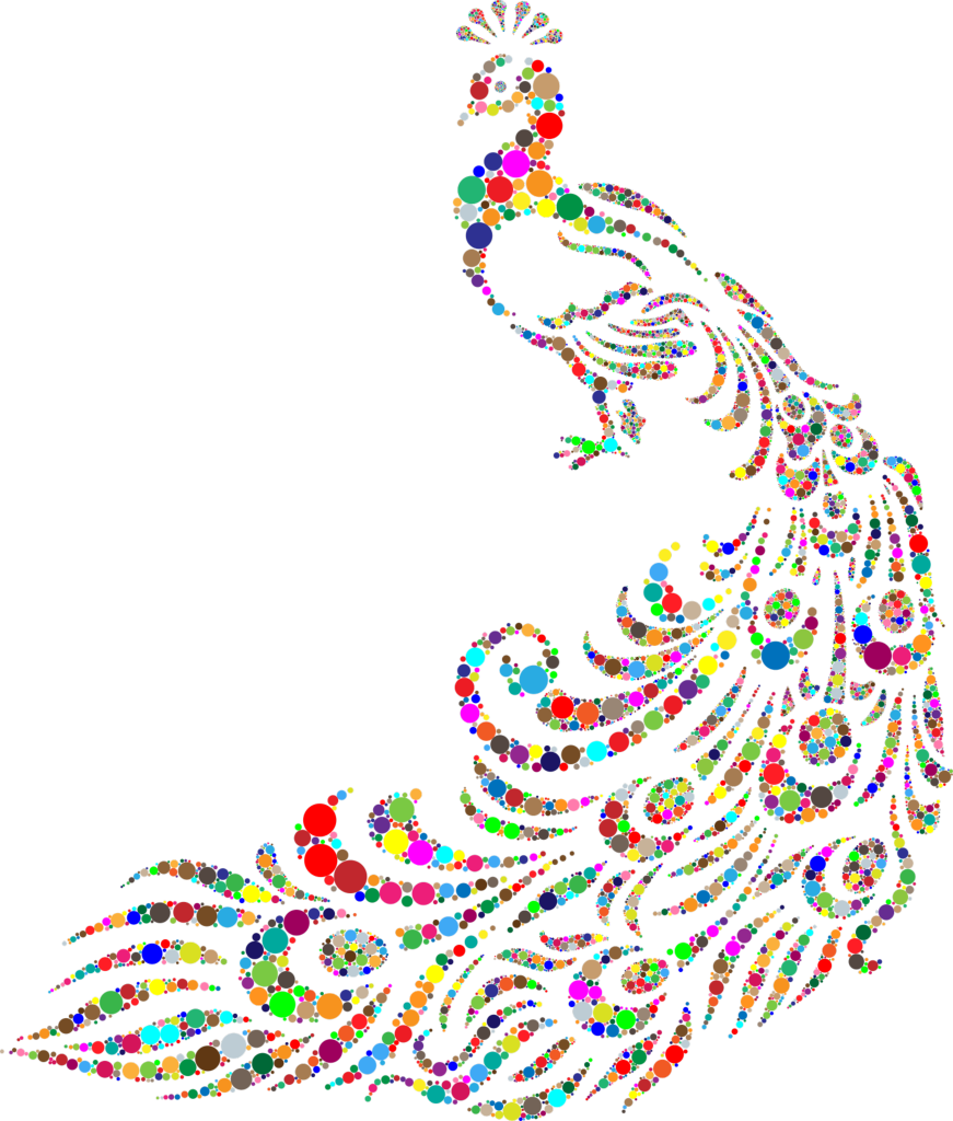 美丽孔雀图案素材PNG