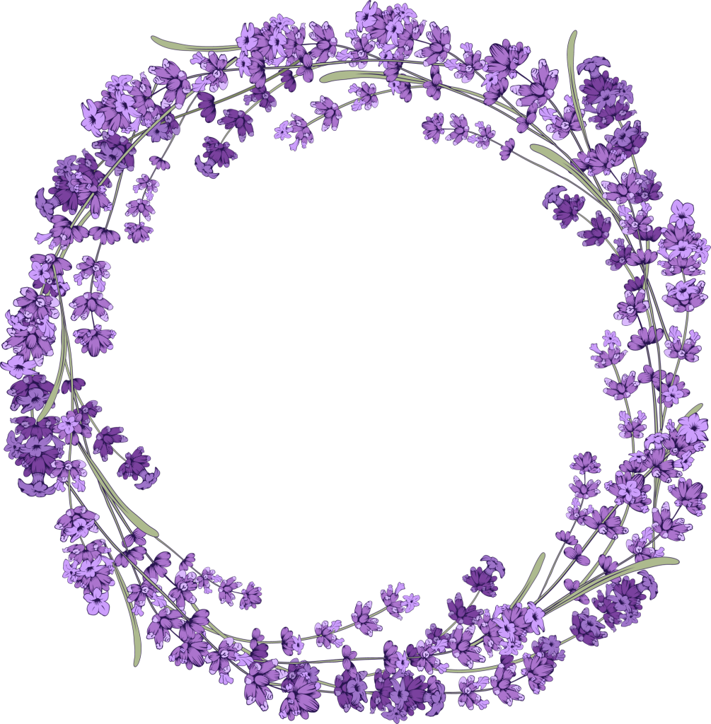 薰衣草花卉花朵花环PNG素材