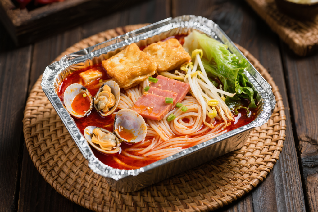 美味花甲粉美食摄影图