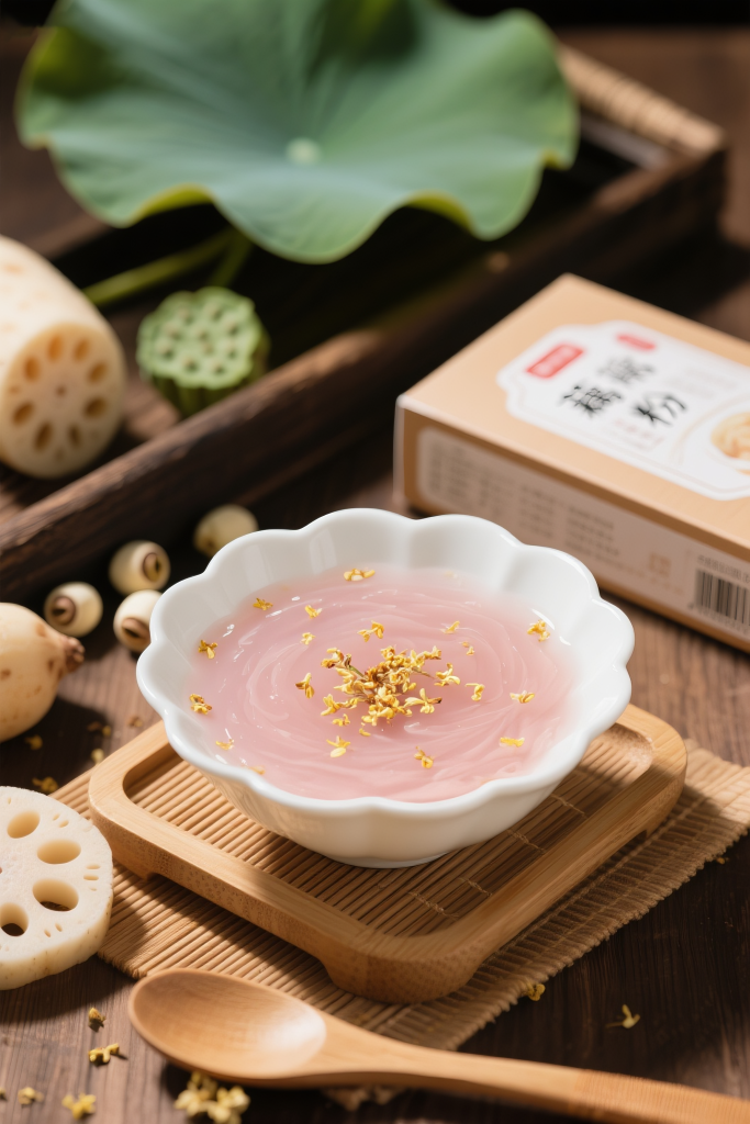 藕粉甜品美食摄影图