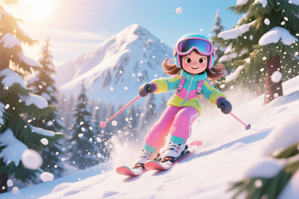 冬季滑雪立冬活动插图人物素材