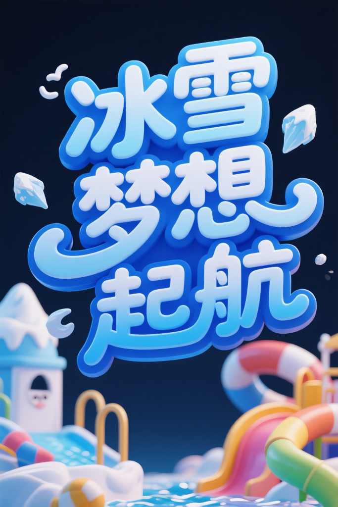 冰雪梦想起航原创艺术字