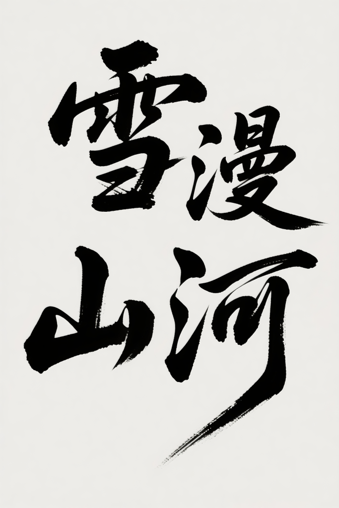雪漫山河艺术字体