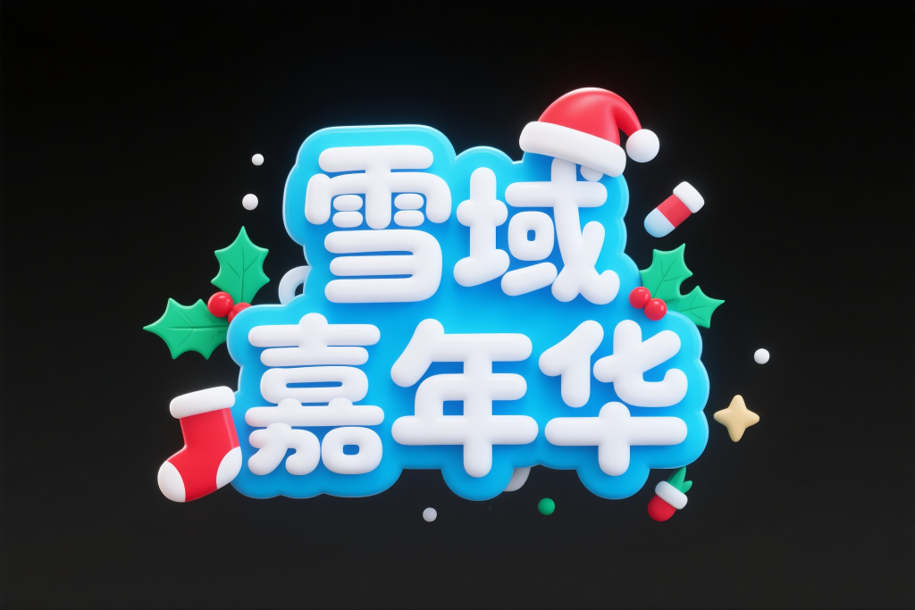 圣诞节雪域嘉年华艺术字