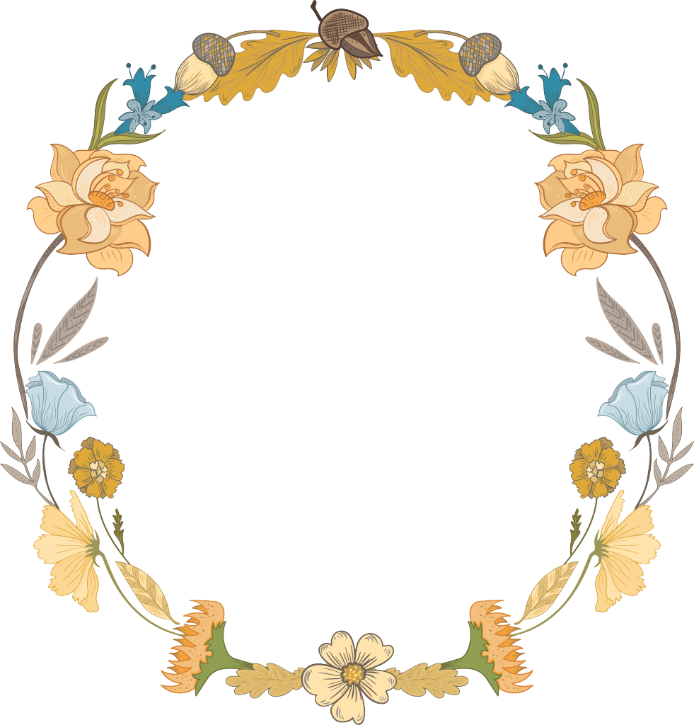 手绘花环素材png