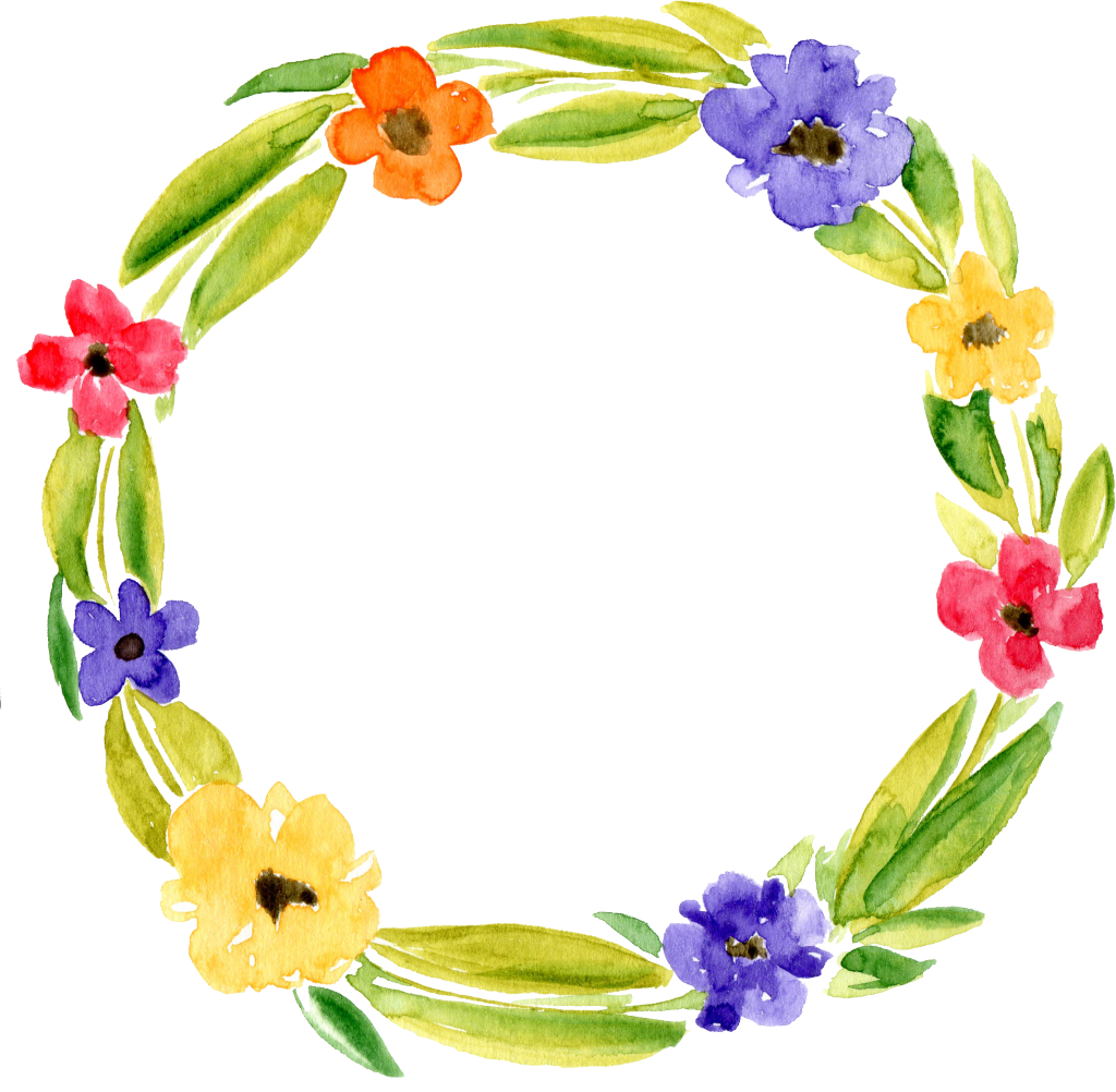 手绘花环素材png
