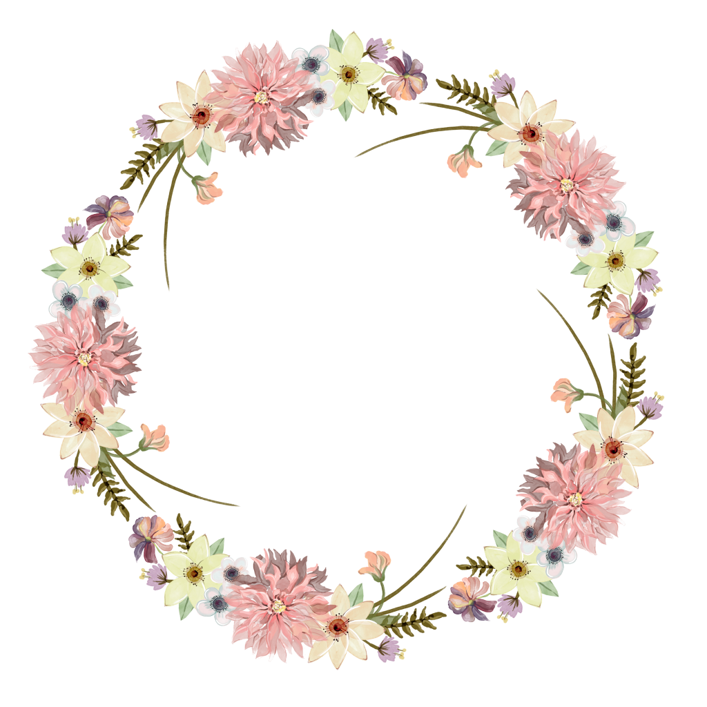 手绘花环素材png