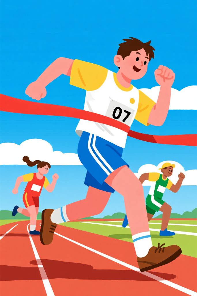 田径跑步插画人物