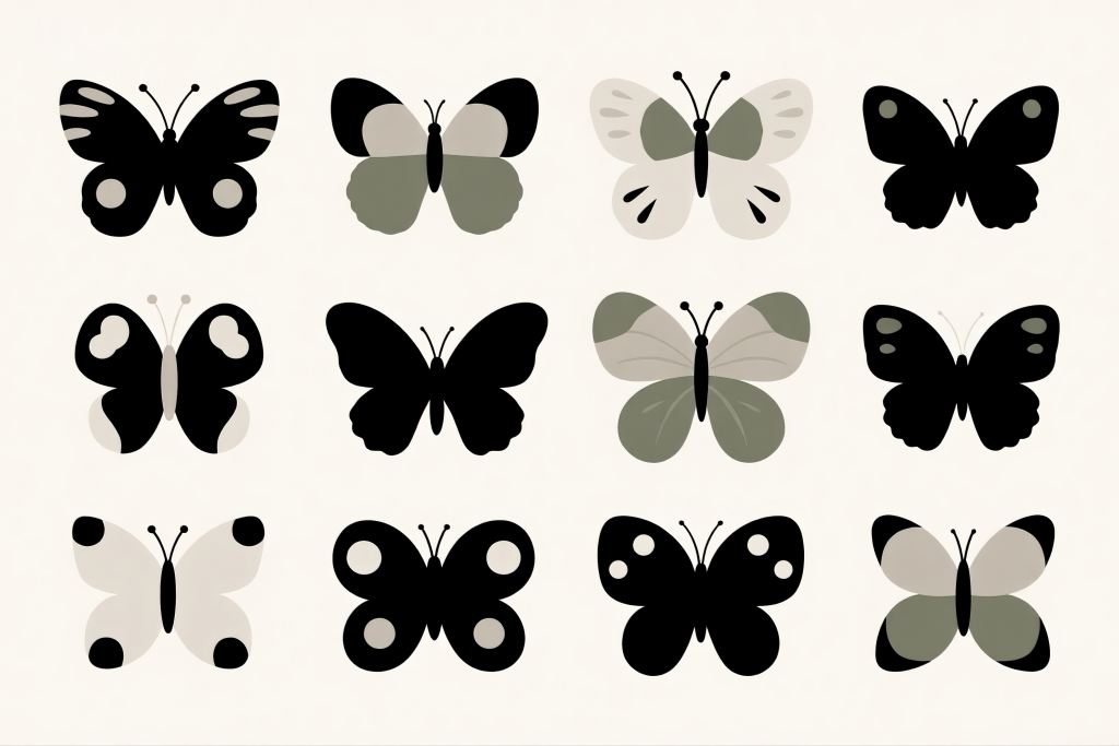 彩色蝴蝶插画元素