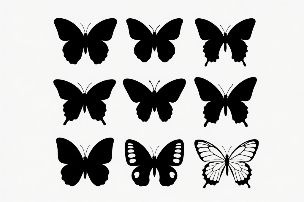 彩绘蝴蝶插画元素