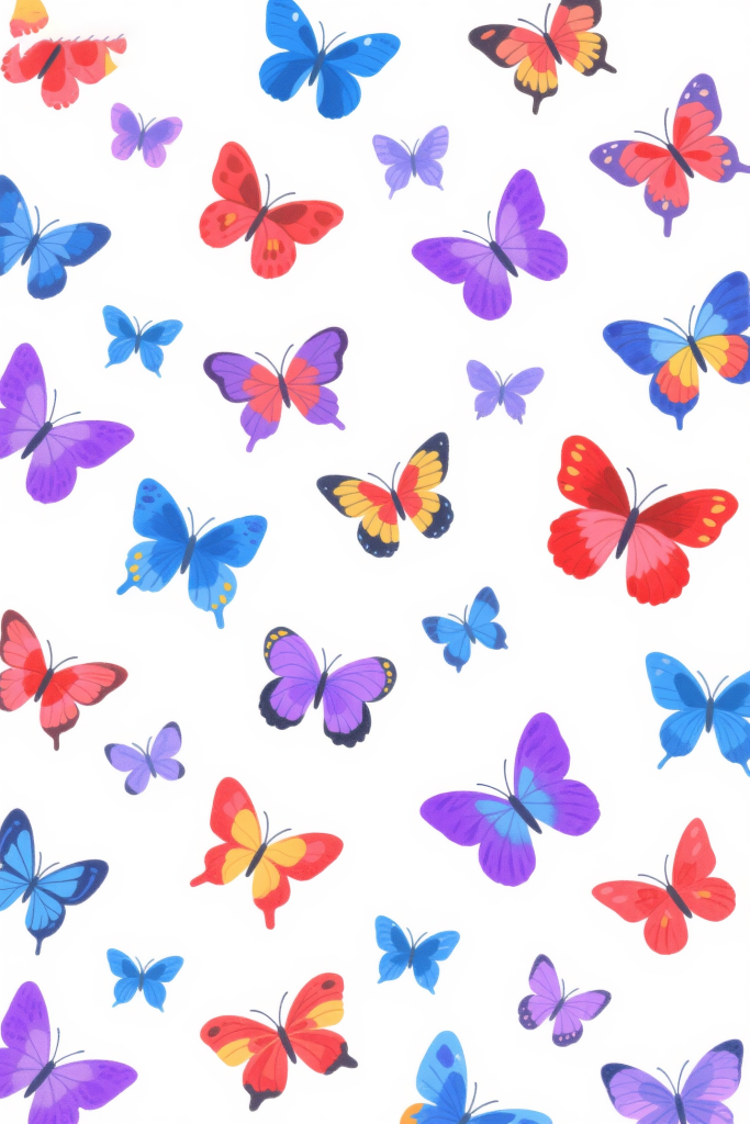 梦幻蝴蝶插画元素