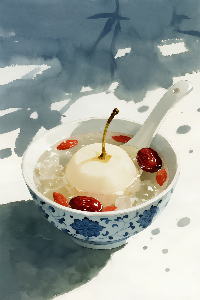 小吊梨汤饮品插画