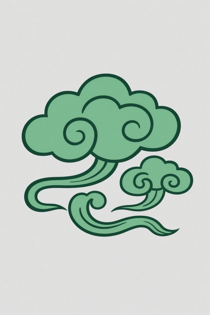 祥云装饰元素插画绘画