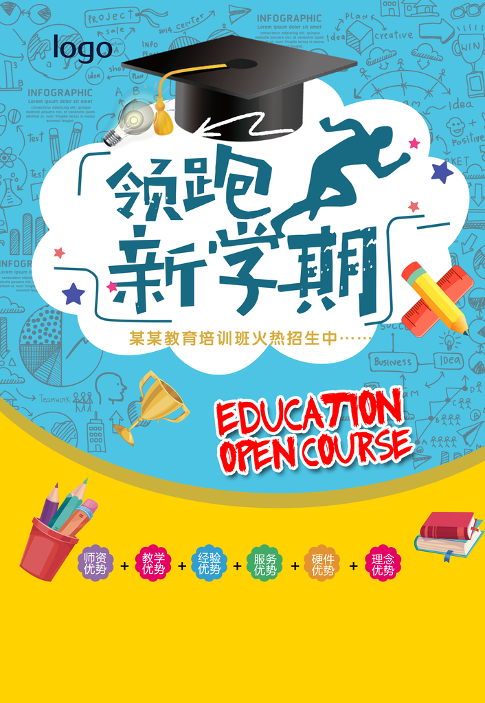 暑期暑假招生培训班海报设计图