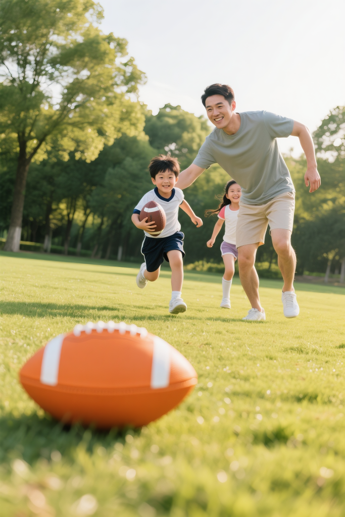 少儿橄榄球训练人物摄影图