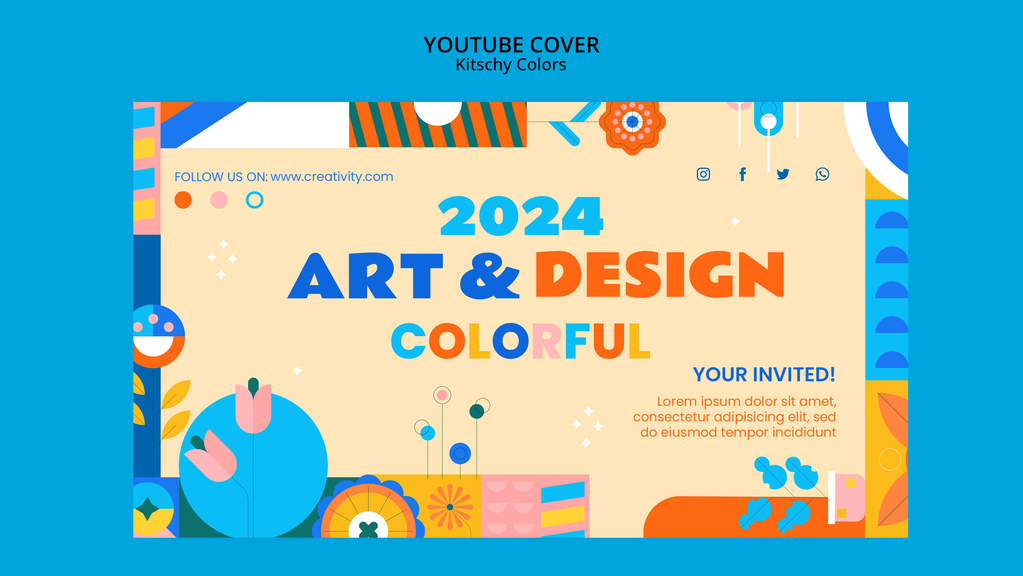 前卫抽象艺术现代活动邀请函设计