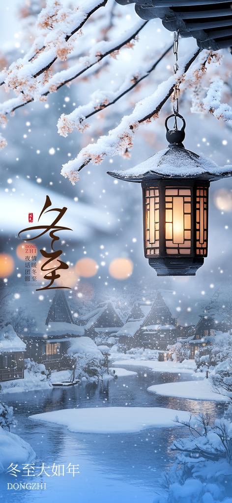 冬至节气传统海报