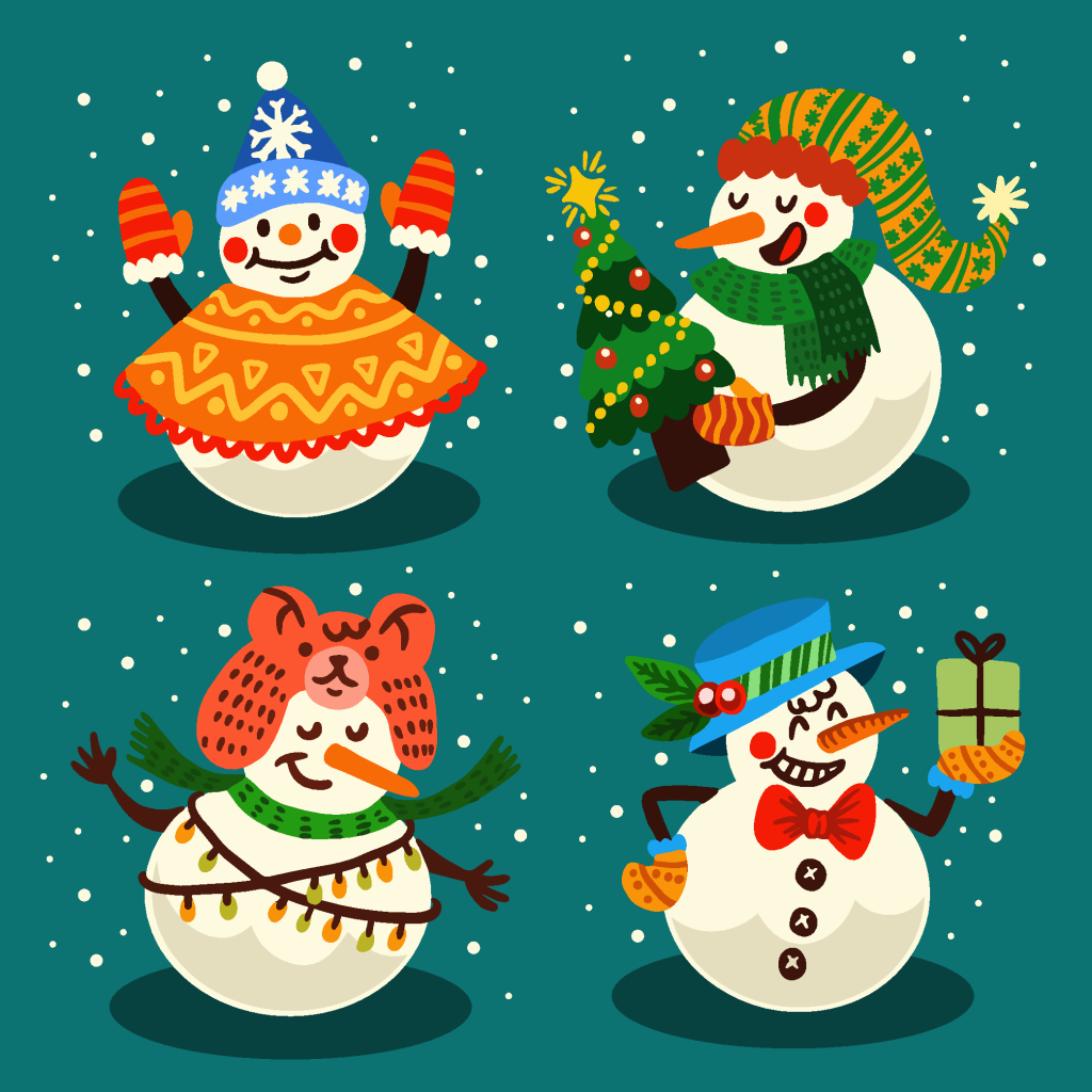 圣诞节可爱卡通矢量节日插画元素