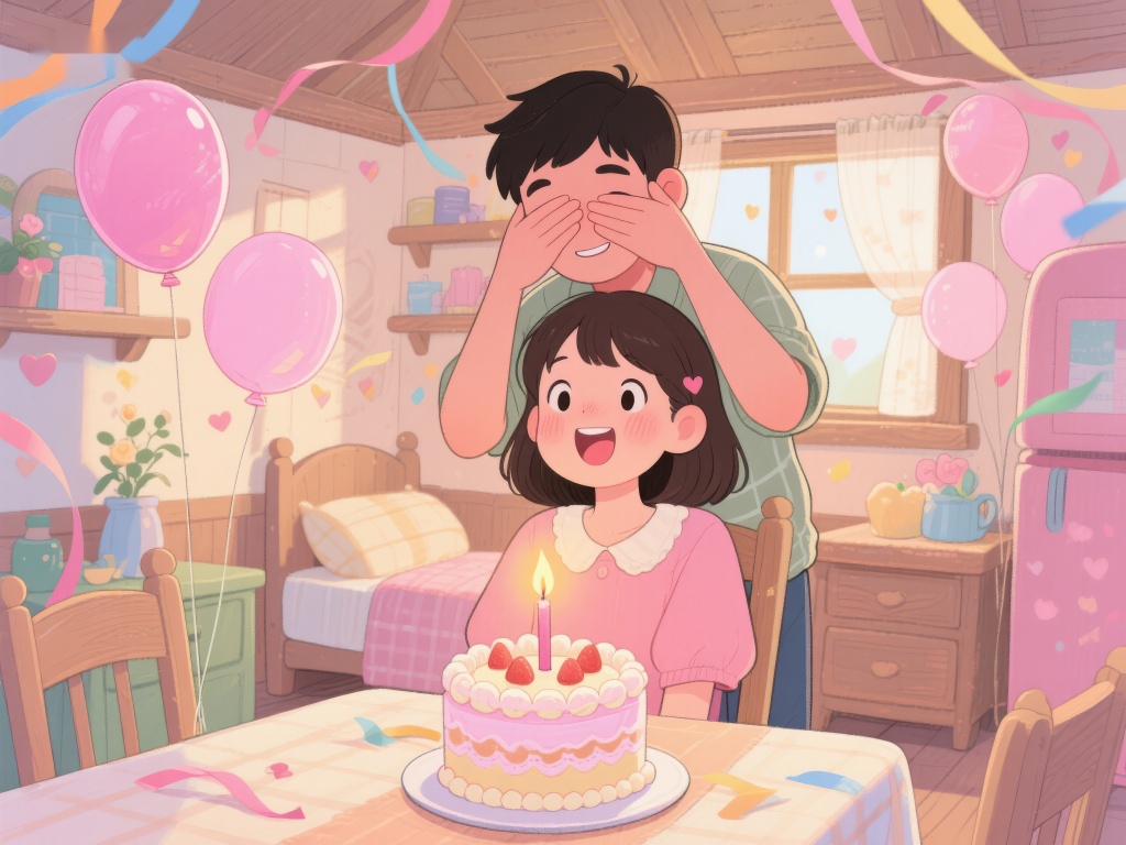 温馨生日派对惊喜瞬间