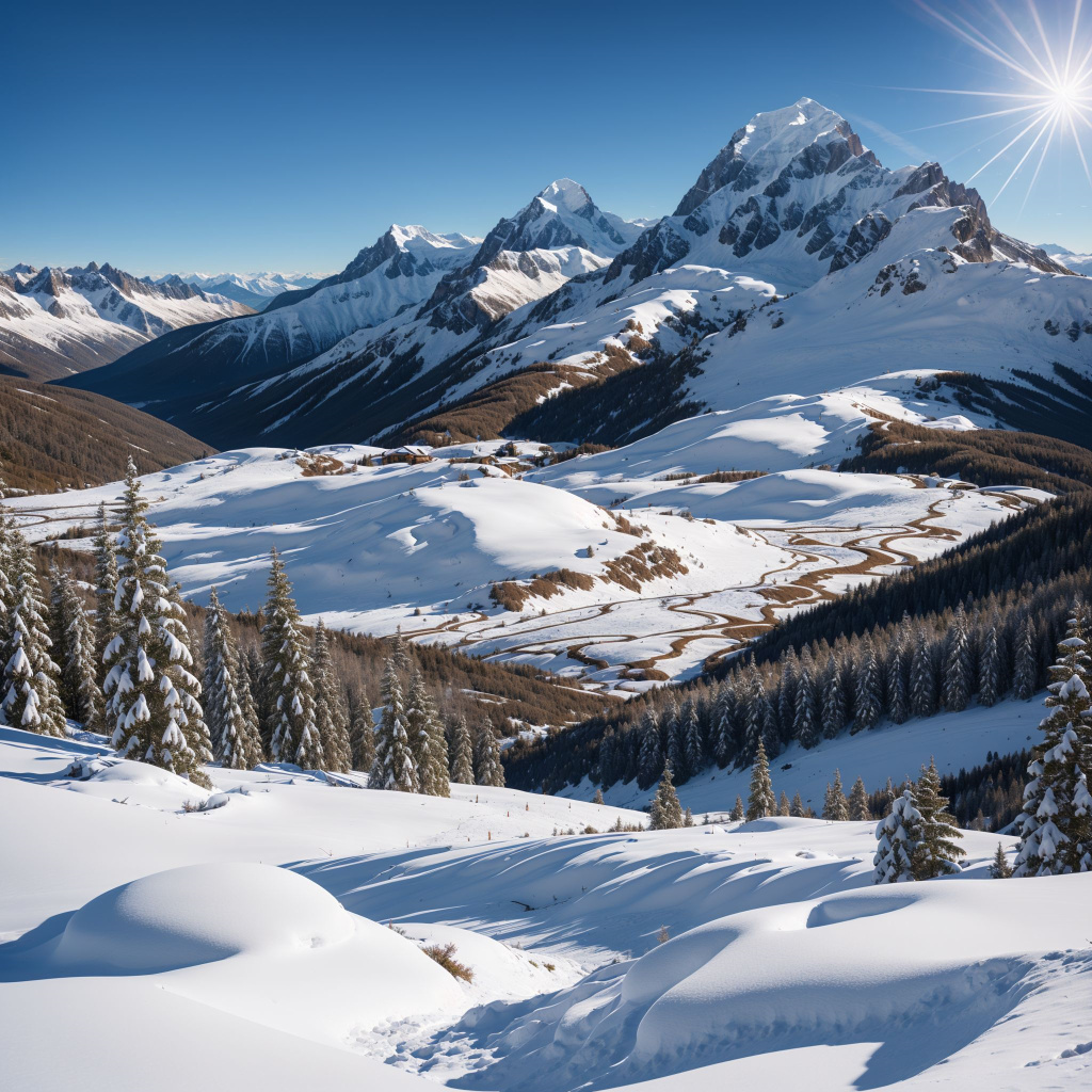 雪山风景背景素材雪景