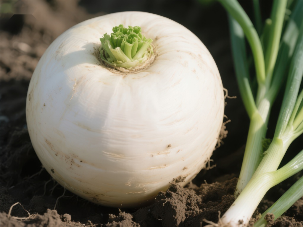 新鲜芜菁根部特写