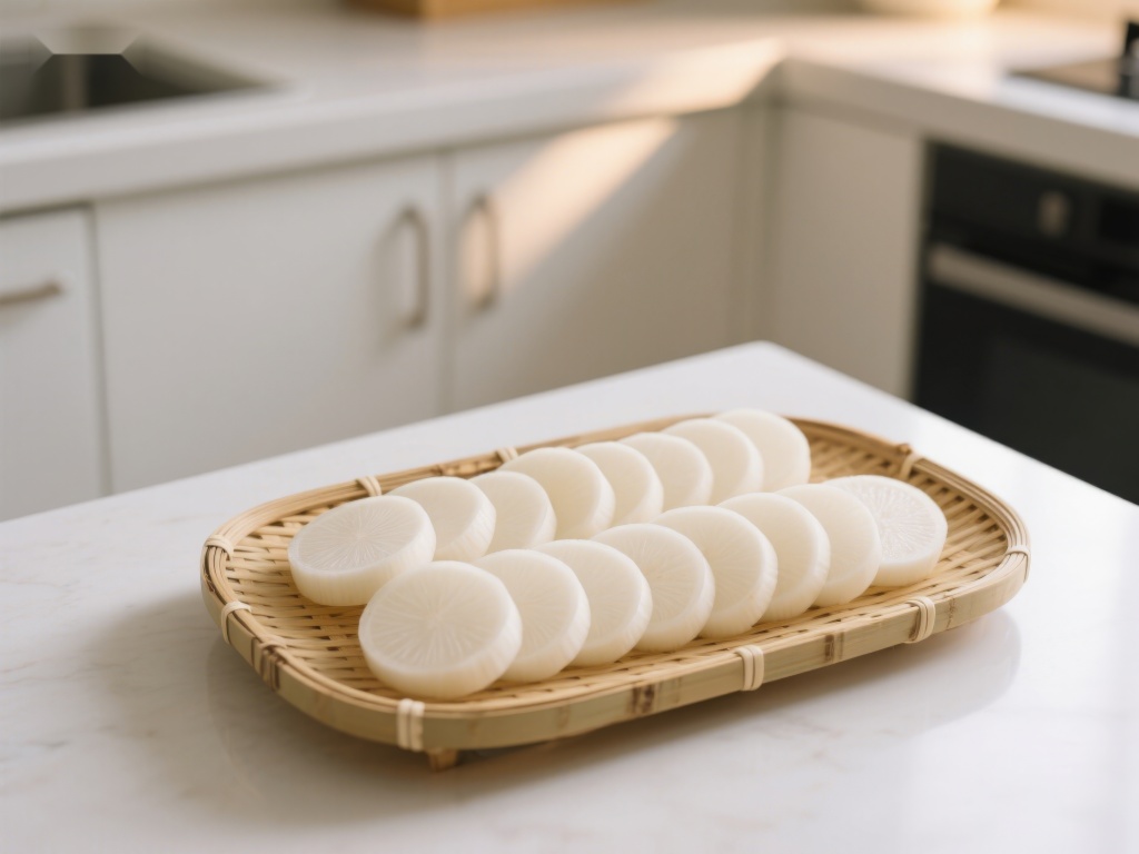 竹篮中的圆形糕点