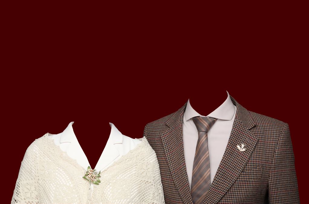 西装结婚登记照模板换头服装后期修图合成