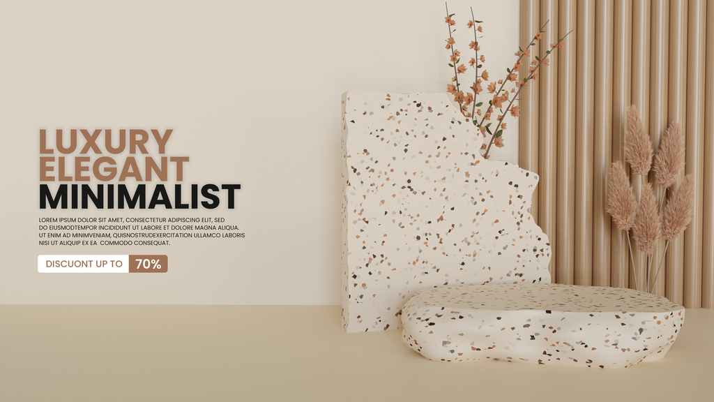 高级感立体电商主图产品展台背景PSD