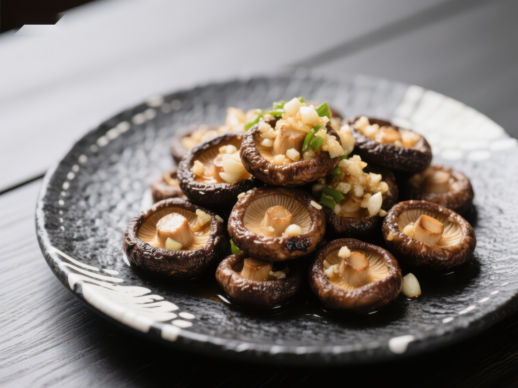蒜香香菇美食摆盘