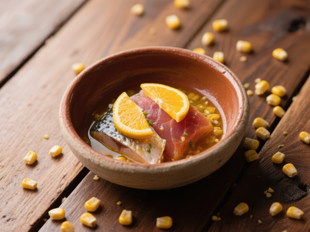 橙香鱼片玉米汤照片