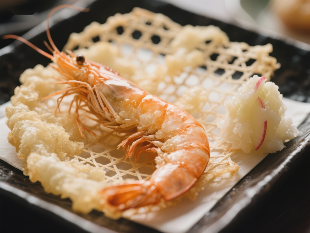 天妇罗虾配炸面饼