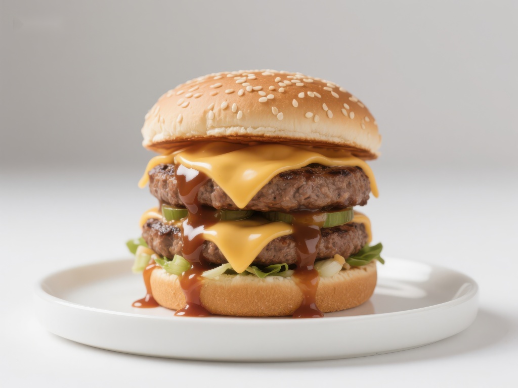 双层芝士汉堡特写